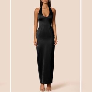 Nookie Women’s Black Silk Backless Maxi Dress